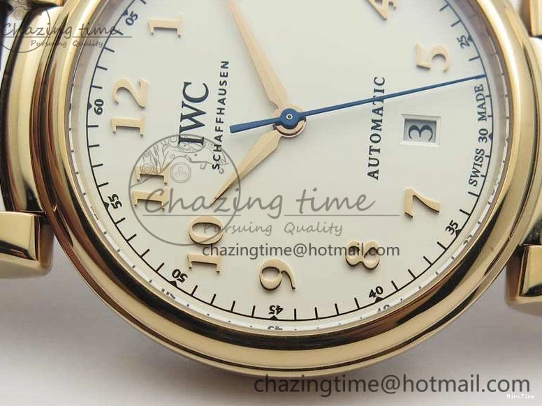 MIROTIME 0112 Da Vinci IW356601 RG TW 1:1 Best Edition White Dial On Brown Leather Strap A DailyWear 7237